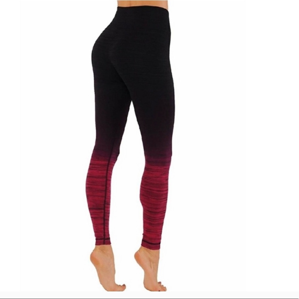CODEFIT Ombré style long leggings black into burgundy - Picture 4 of 4